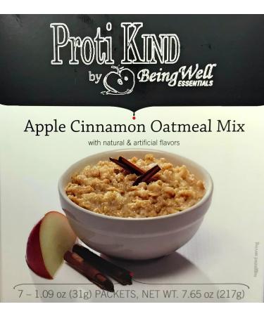 Proti King High Protein Oatmeal for Weight Loss - 7 Servings per box - 15g Protein - 120 Calories (Apple Cinnamon 7 servings)