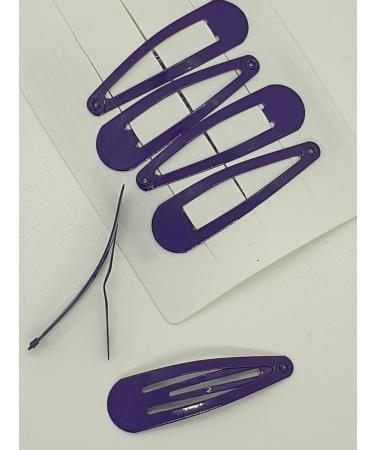 6 PCS Metal Snap Hair Clips - Purple Hair Grips 5CM Long - Buy Online on SooperMarket.com