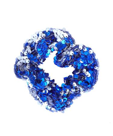 Amosfun Sparkly Glitter Sequin Hair Scrunchies Ponytail Holder Elastic Hair Bands Hair Ties Hair Accessories for Girls Women (Blue)