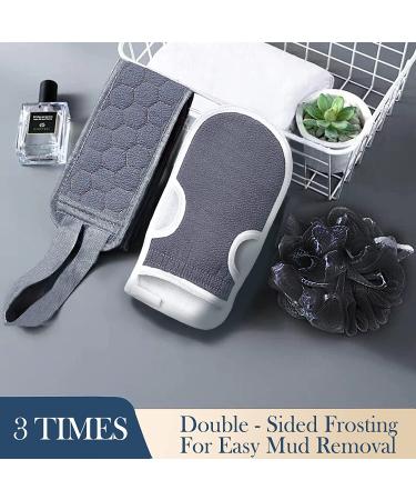 S&R PLKOP Exfoliating Body Scrubber Set - Back Scrubber, Bath Glove, Loofah Sponge - Deep Clean and Revitalize Skin - 3-Pack Grey - Buy Online on SooperMarket.com