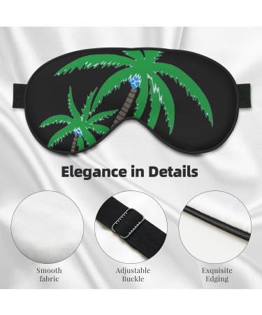 SSIMOO Coconut Tree Soft Sleep Eye Mask | Breathable Eye Patch for Women | Perfect for Travel & Relaxation - Black - Buy Online on SooperMarket.com
