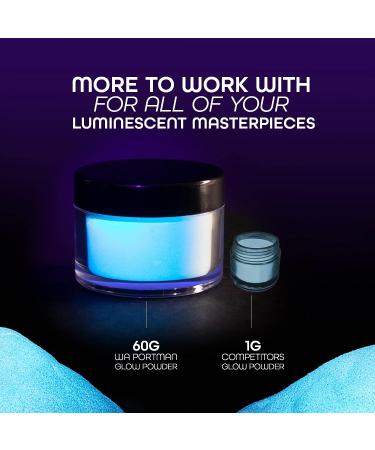 WA Portman Luminous White Glow Powder - 60g (2.12 oz) Jar - Glow in The Dark Resin Pigment - Phosphorescent Powder for Resin Art - Buy Online on SooperMarket.com