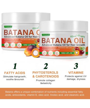 Organic Batana Oil for Hair Growth - 100% Natural Hair Mask & Scalp Treatment 120g for Repairing Damaged Hair & Skin - Buy Online on SooperMarket.com