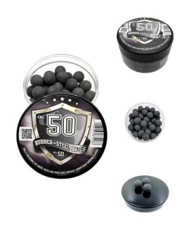 50 pieces of rubber steel balls in 50 caliber - hard mix rubber steel balls paintballs reballs resuable Projectiles Powerballs self defense