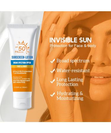 Trendyfave Face Sunscreen Spf 50 Face Moisturiser Sweat Resistant & Non-Greasy Sun Cream Sunscreen Protects Delicate Skin Against Sunburn And Long-Term Uv Damage All Skin Types Travel Size - Buy Online on SooperMarket.com