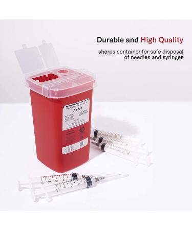 Alcedo Sharps Container 1 Quart (3-Pack) | Biohazard Needle Disposal | Portable for Home & Professional Use - Buy Online on SooperMarket.com