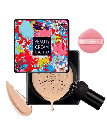 Roinaid CC Cream Cushion Foundation Mushroom Air Cushion CC Cream Beauty Cream Exo Too Cushion Foundation Korean Brightening Long-Lasting Liquid Primer