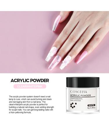 COSCELIA 3D Nail Extensions Powder - No Lamp Required White - 8g A01-025 | International Shipping Available - Buy Online on SooperMarket.com