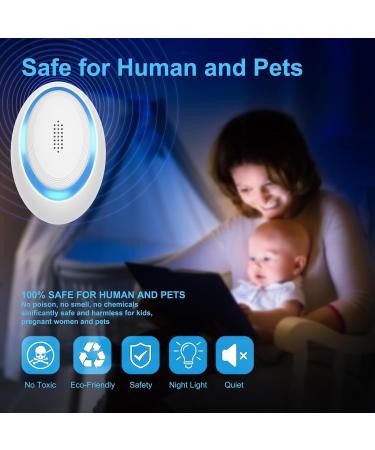 Ultrasound Pest Control 4-Piece Set | Effective Mouse & Insect Repellent | Human & Pet Safe Defense Against Rats Mice Mosquitoes & Cockroaches - Buy Online on SooperMarket.com