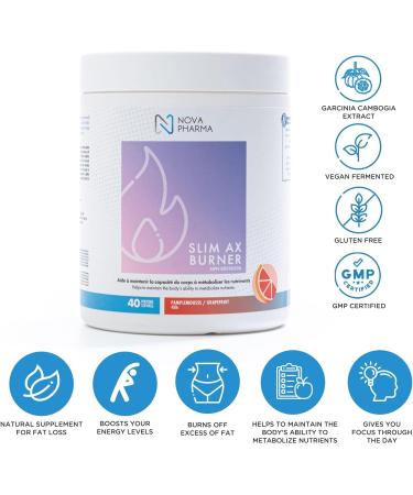Nova Pharma Pre Workout Powder - Garcinia Cambogia - L Carnitine Supplement - Chromium Supplement - 40 Servings (Grapefruit) - Buy Online on SooperMarket.com