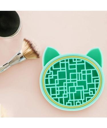 Buy Green 11x11cm Makeup Brush Cleaner & Storage Rack - Cute Cat Clean Brush Pad & Scrubber for Perfect Makeup Care | International Shipping Available - Buy Online on SooperMarket.com