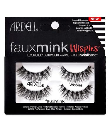Ardell Faux Mink Wispies False Eyelashes Light Volume Short Length Vegan Friendly 2 Pairs (1 Count)