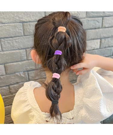 200 Pcs Mini Seamless Baby Hair Bands - Candy Color Cotton Hair Ties for Girls, Infants, Toddlers - 2cm Diameter - Buy Online on SooperMarket.com