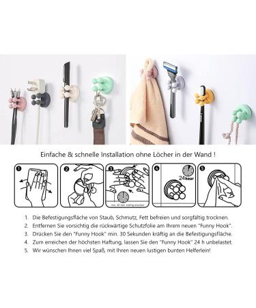 Tecbull Funny Hooks Toothbrush & Razor Holder - Self-Adhesive No Drill 4x Raspberry Red Clamping Brackets & Replacement Pads - Perfect for Shower & Bathroom Organization - Buy Online on SooperMarket.com