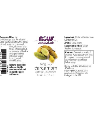 Now Foods 100% Pure Cardamom Essential Oil 10 ml - Aromatherapy & Wellness - Buy Online on SooperMarket.com