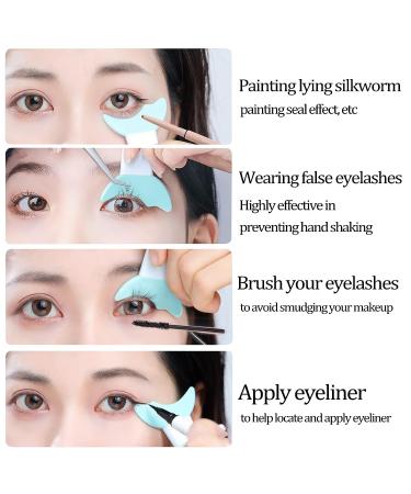 2 Pcs Red Eyeliner Stencils - Thin, Reusable Silicone for Precise Eyeliner Application and Mascara Guard - U-Red - Buy Online on SooperMarket.com