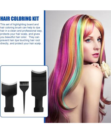 KALLORY Hair Coloring Paddle 3 Pc Highlighting Board Set - Black | Dyeing Brush Kit for Precision Hair Color Application - Buy Online on SooperMarket.com