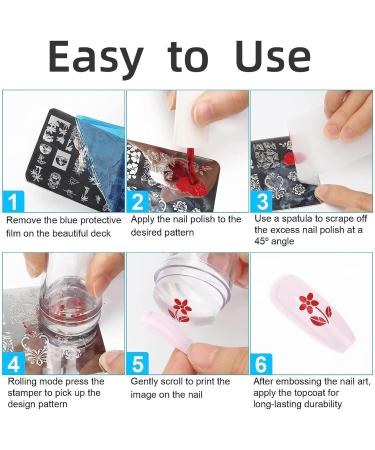 OUBFUUY Sakura Theme Nail Stamp Plates Nails Art Stamping Plates Festival flower Nail plate Template Image Plates - Buy Online on SooperMarket.com
