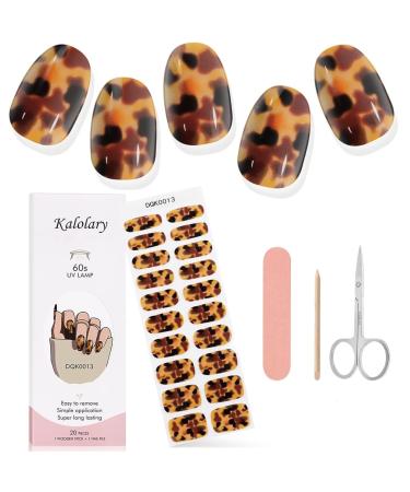Kalolary Gel Nail Polish Strips Nail Gel Art Sticker Waterproof Full Nail Wraps Decal Sets with Scissors Nail File and Stick for Women Girls Nail Art Decor (UV/LED Lamp Required)-13