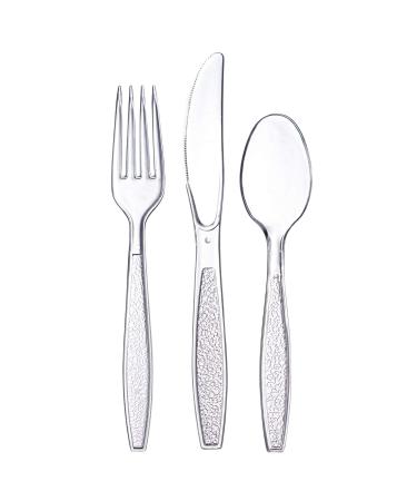 Clear Heavyweight Disposable Plastic Cutlery Combo Box 360 Count