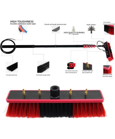 12Ft-36Ft Photovoltaic Panel Cleaning Brush Window Cleaning Pole Water Fed Brush Extension Pole Roof Glass Cleaning Brush Commercial Cleaning Tools/20Ft 35cm Brush Head 6M/21FT - Buy Online on SooperMarket.com