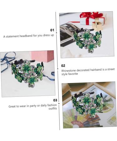 PLAFOPE Headband Headpiece Black Accessories for Women Flapper Hairband Halloween Hair Accessories Scrunchies Crystal Hairband Flapper Rhinestone Hairband Miss Leather Leaf Flowers - Buy Online on SooperMarket.com