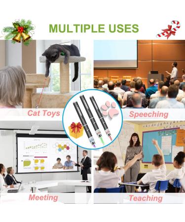 3 PCS Long Range Dot Clicker Toy Pen for Indoor Interactive Teaching - Green Red Violet | Cat Puppy Kitten Lazer Toy | Bright Clicker for Dog Cat Training Exercise - Buy Online on SooperMarket.com