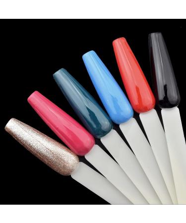 2 Sets of 100 Clear Coffin Ballerina Fan Shape Nail Art Tips Display with Metal Split Ring Holder NT080 - Buy Online on SooperMarket.com