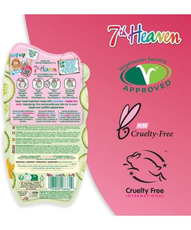 7th Heaven Cucumber Peel Off Face Mask with Hyaluronic Acid - Plump and Firm - All Skin Types - Buy Online on SooperMarket.com