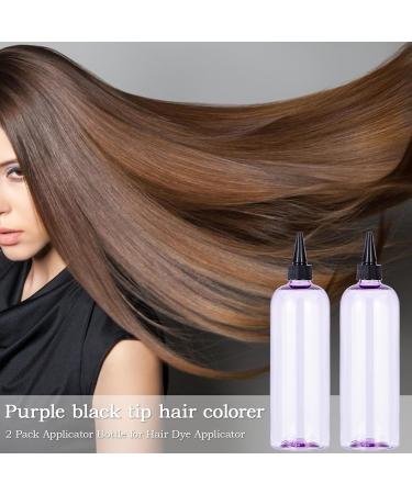 Yebeauty Clear Purple Hair Color Applicator Bottle 2 Pack - 500ml Hair Dye Bottles with Twist-On Cap for Precise Application | International Shipping Available - Buy Online on SooperMarket.com