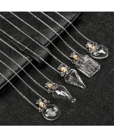 Lodmloer Memorial Sacrificial Hall Chain - Clear Crown Stopper Ball Heart Glass Mini Necklace | Fire Burial Souvenir Jewelry | Essential Oil Urn 5-60cm - Buy Online on SooperMarket.com