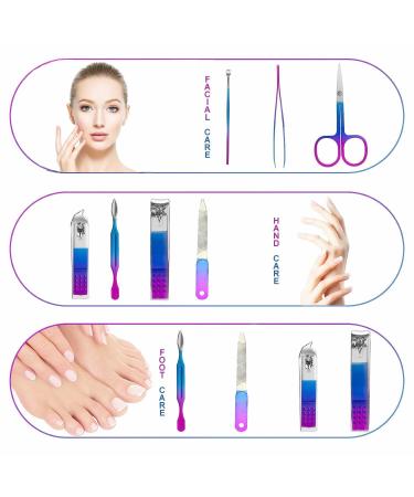 Premium Manicure Set for Men & Women - Travel Nail Grooming Kit with Rainbow Case - Perfect Gift for Family & Friends - Buy Online on SooperMarket.com