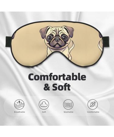Funny Cartoon Pug Puppy Eye Mask - Soft & Breathable Sleep Patch for Travel & Relaxation - Buy Online on SooperMarket.com