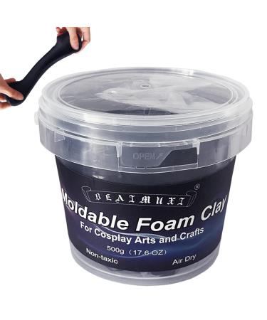 Foam Clay Cosplay Moldable Air Dry Foam Clay Craft 500g Black Lightweight Sculpting Foam for Costumes Sanding Cosplay (500g  Black)