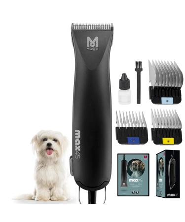 Moser Max 45 - Powerful dog clipper with 3 pitched sets set - Ideal as an animal hair cutter & trimmer - 2 speed levels - also suitable for cats & paws
