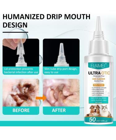 Dog Ear Cleaner Ear Infection Treatment for Dogs Cats Dog Ear Drops for Infection Antibiotics Effective Eliminates Ear Odour Dirt and Debris Pets Ultra-Otic Advanced Ear Cleaner Solution (50ml) - Buy Online on SooperMarket.com