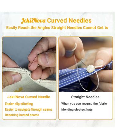 50 PCS Curved Needles for Leather, Carpet, Canvas, Wig Making - Embroidery & Upholstery Sewing Needles - Buy Online on SooperMarket.com