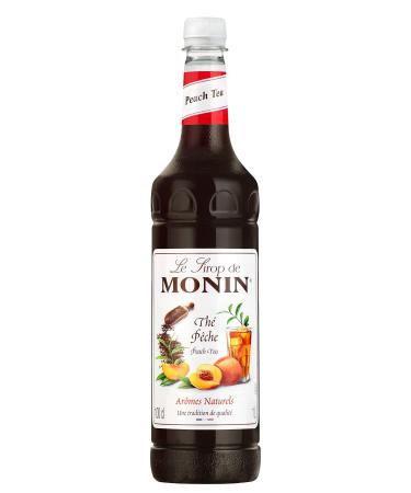 MONIN Premium Peach Tea concentrate 1L for Hot and Iced Teas. Vegan-Friendly Allergen-Free 100% Natural Flavours and Colourings Peach 1 l (Pack of 1)