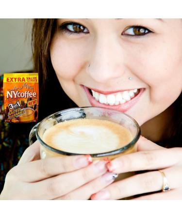 NYCoffee 3 in 1 Instant Coffee sachets|3 Flavours - Salted Caramel Vanilla & Irish Flavours Bundled with Temas Store Coffee Stirrers & Coffee Sleeves & Reusable Plastic Coffee Cup|36 Coffee Sachets - Buy Online on SooperMarket.com