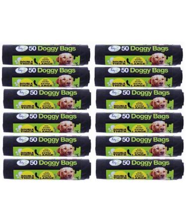 Extra strong black doggy waste bags with tie handle 600 32cm x 38cm (1)
