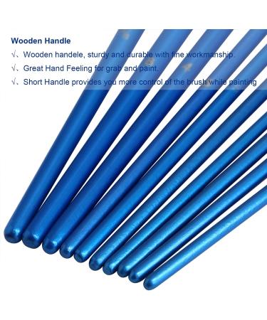 JOINREY 20 Pcs Round Pointed Tip Nylon Hair Artist Paint Brushes Set for Acrylic, Oil, Watercolor - Blue - Buy Online on SooperMarket.com