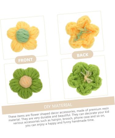EXCEART 50 Pcs Hairpin Accessories Bow Phone Case Knitted Flowers Patches Puff Flower Diy Charm Child Plaque - Buy Online on SooperMarket.com