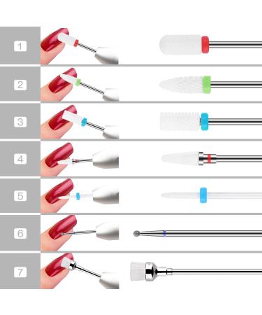 MAQUITA 7Pcs Ceramic Nail Drill Bits Set - Professional Nail Drill Bit Tools for Manicure Pedicure - Great Gift for Women and Girls - Buy Online on SooperMarket.com