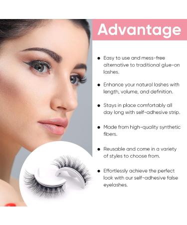 3 Pairs Reusable Self-Adhesive Waterproof False Eyelashes - Natural Look - Buy Online on SooperMarket.com