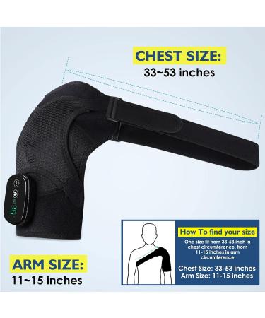 AFDEAL Cordless Heated Shoulder Brace with Vibration and 3 Temperature Settings - Black - Buy Online on SooperMarket.com