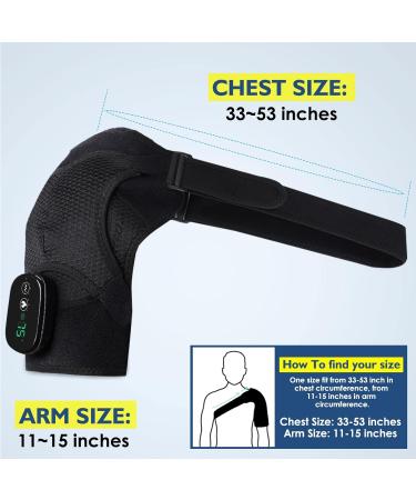 Heated Shoulder Massager Brace Support with Vibration Heating Electric Shoulder Wrap with Massage 3 Modes Cordless Vibration Shoulder Pad for Men and Women Fits for Left or Right Shoulder Black Black Large - Buy Online on SooperMarket.com
