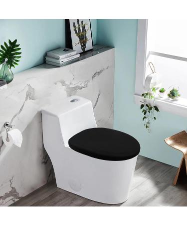 Stretch Spandex Washable Black Toilet Lid Cover - Elastic Bottom Seat Protector - Buy Online on SooperMarket.com