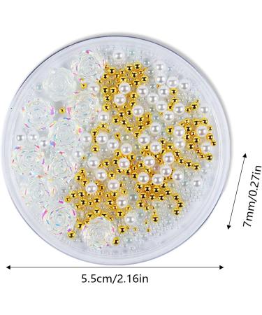 Heart Nail Rhinestones Nail Ornament White Auroras Transparent Illusions Three Dimensionals Resin Rose Ornament Short Clear Press on Nails 1 count (Pack of 1) GD1 - Buy Online on SooperMarket.com