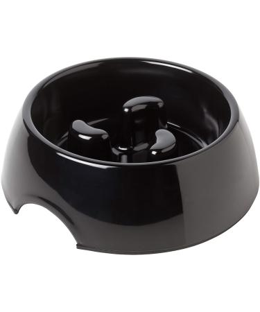 Rosewood Anti scoff Slow Feeder Melamine Dog Bowl Black large