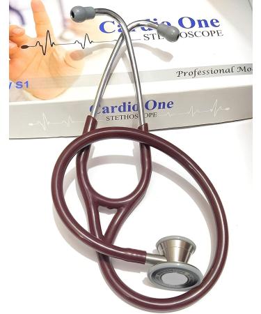 Professional Burgundy Stethoscope - Cardiology Dual Sided Stainless Steel | Buy Internationally - Buy Online on SooperMarket.com